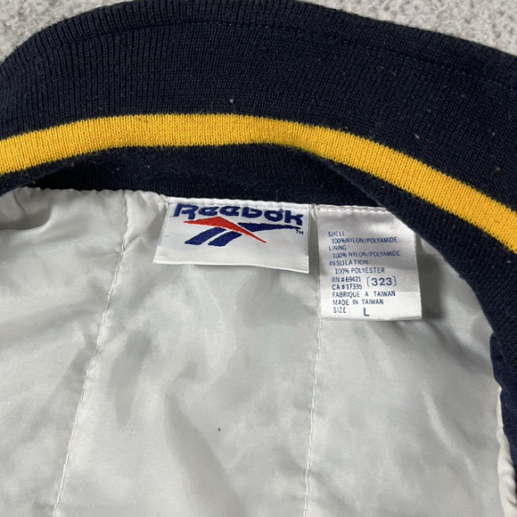 Notre Dame Jacket Mens L Blue Reebok Vintage 90s Nylon Windbreaker Full Zip NCAA - Picture 3 of 16